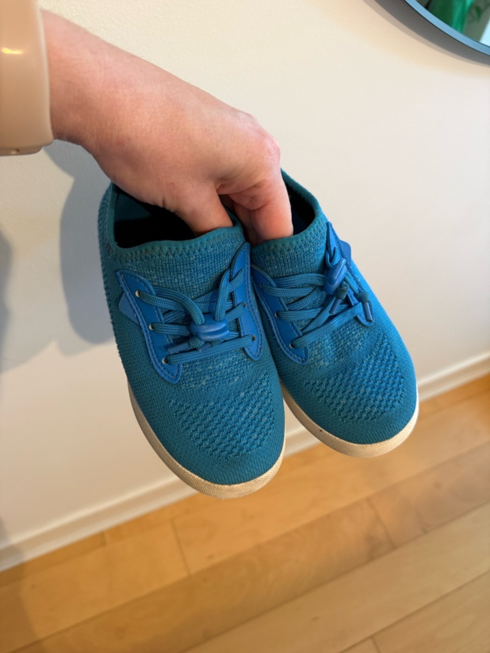 Vessi Kids Teal Blue Knit Slip-On Sneakers- C13